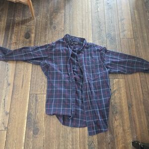 George Blue and Red Casual Button Down Shirt